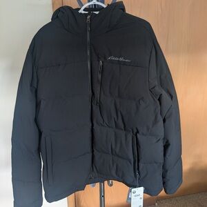 Eddie Bauer Men's Black Hooded Puffer Jacket